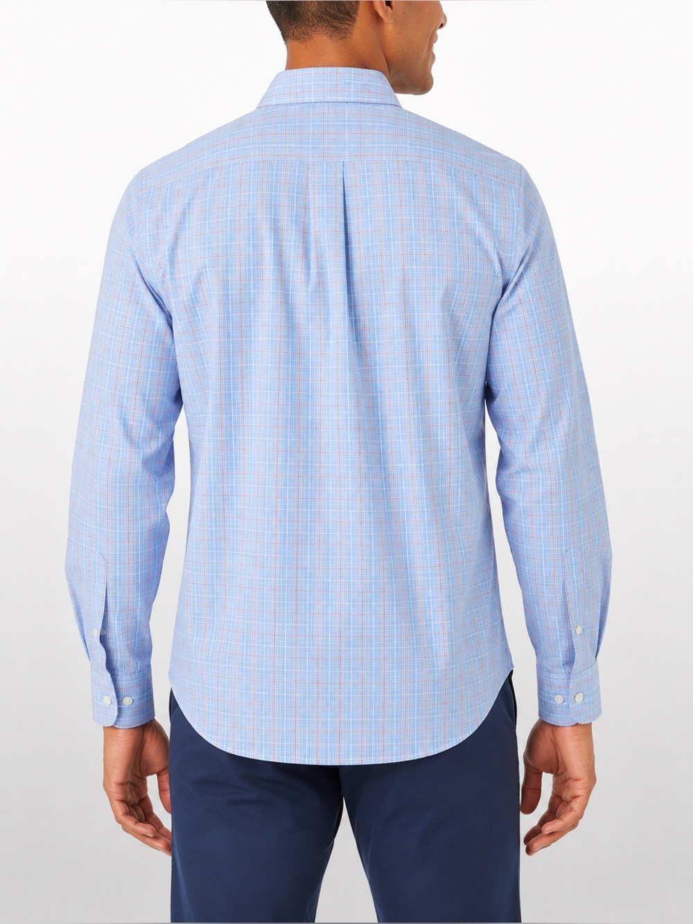 Nautica Men’s XL Blue Pinpoint Plaid Button Up Dress Shirt 17 34/35 - Picture 2 of 6
